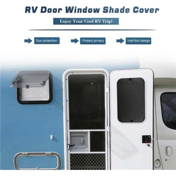 RV Door Window Shade Cover, Sun Blackout Fabric  (16 x 25 inch) - Picture 4 of 7